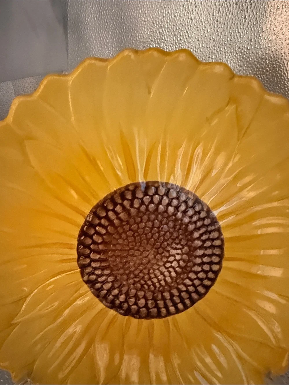 Vintage Pier 1 Sunflower Ceramic 3D Sunflower Plate